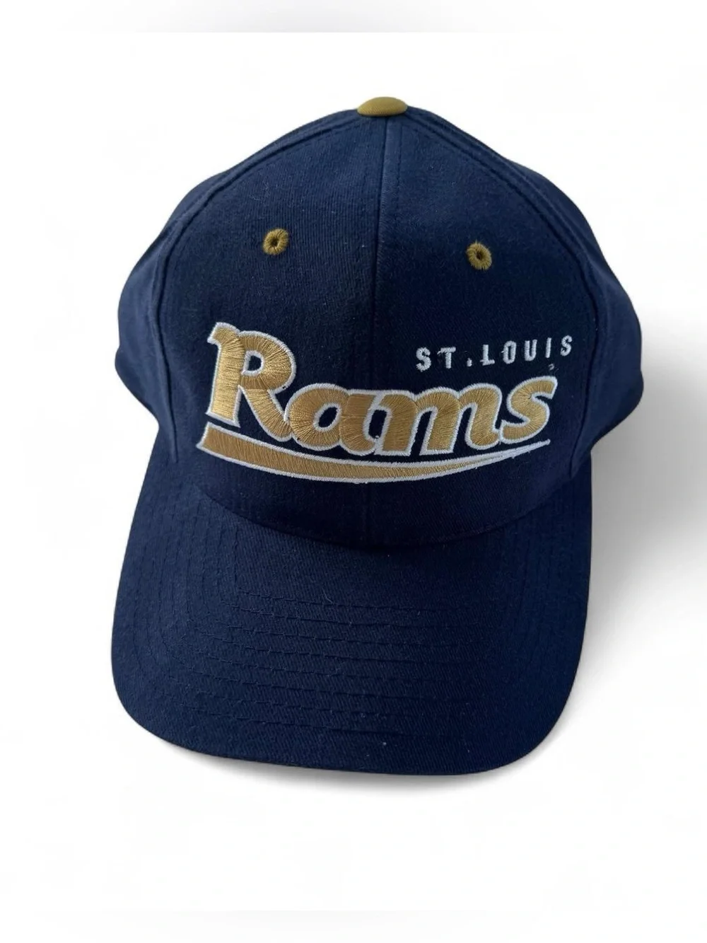 Rare St. Louis Rams NFL Ball Cap Navy Blue Cotton Vintage Game Day Hat